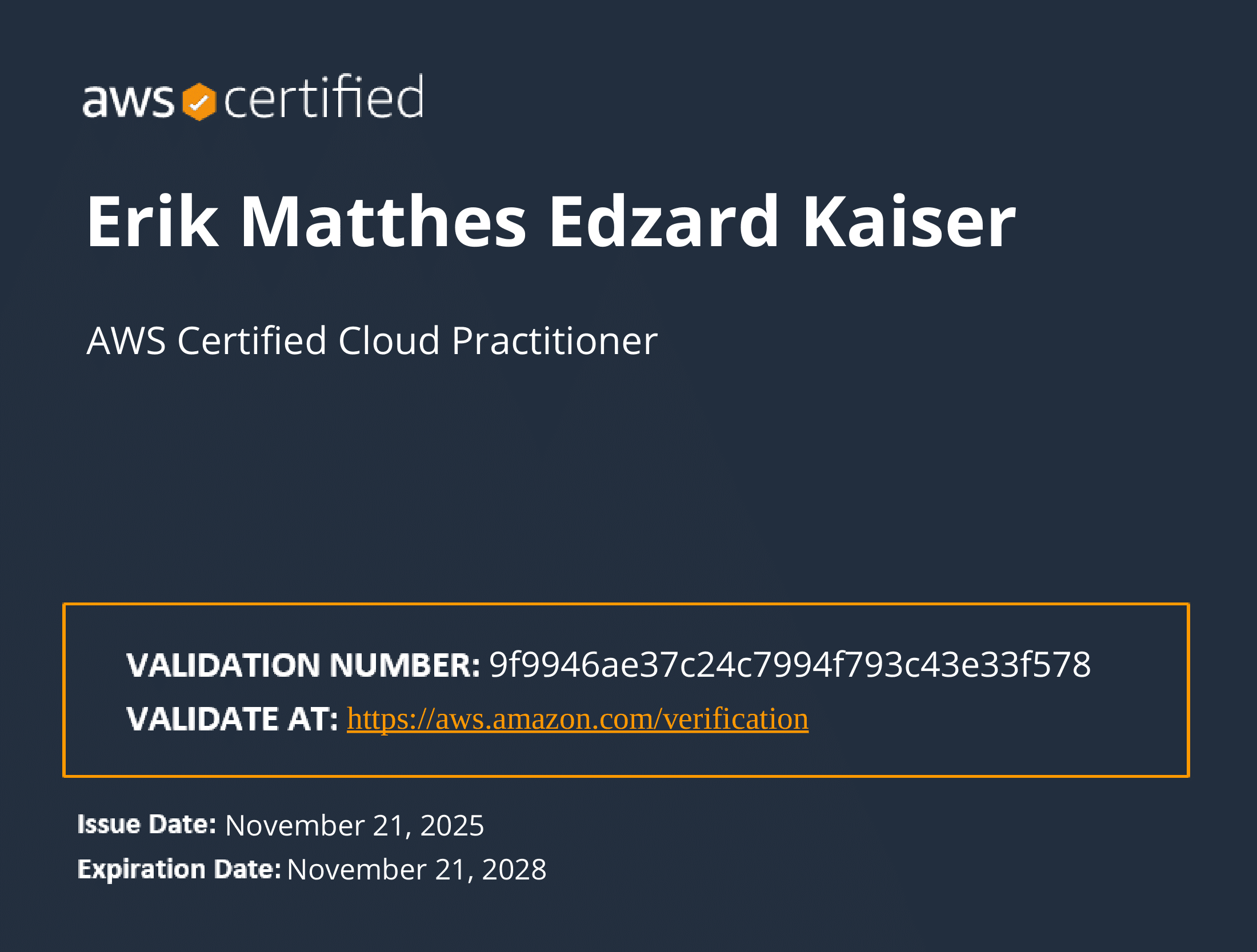 AWS Certified Cloud Practitioner Certificate